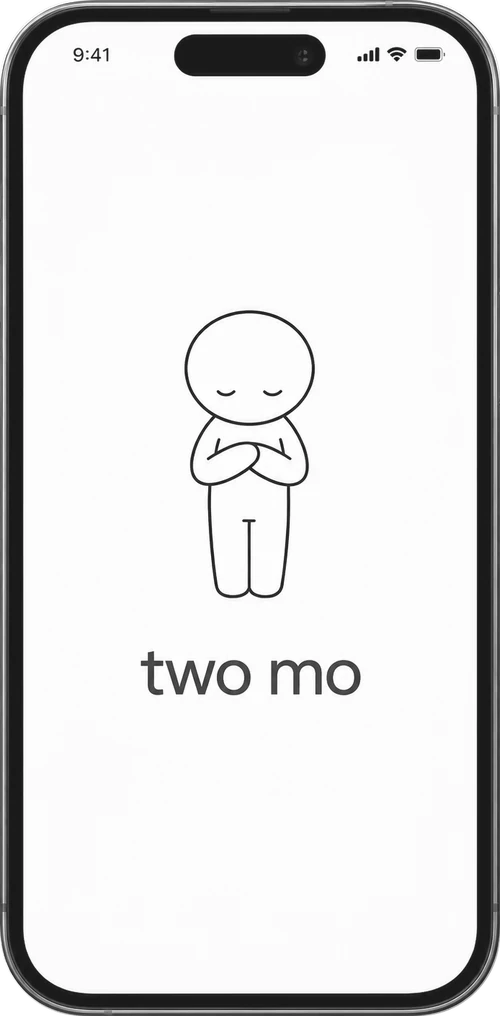 two mo start screen with the line figure and the word two mo.