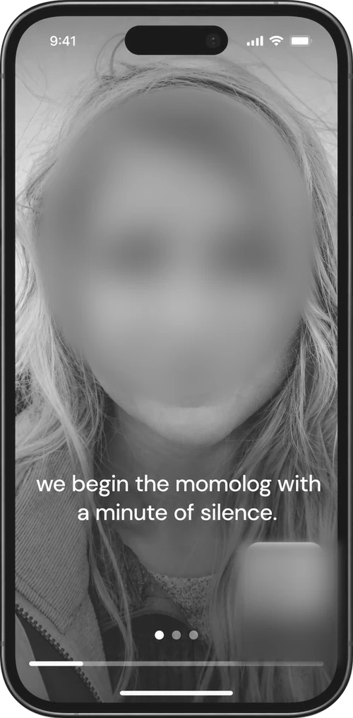 MOMOLOG begins: 'we begin the momolog with a minute of silence.'