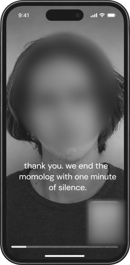 'thank you. we end the momolog with one minute of silence.'